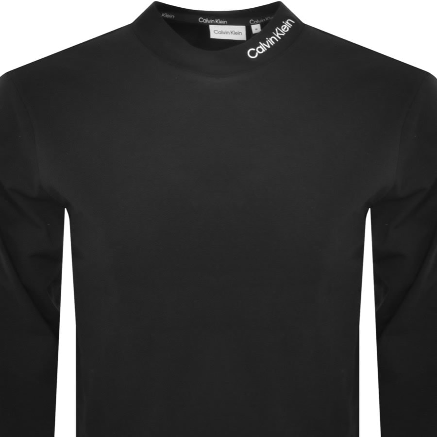 Image number 2 for Calvin Klein Long Sleeve T Shirt Black