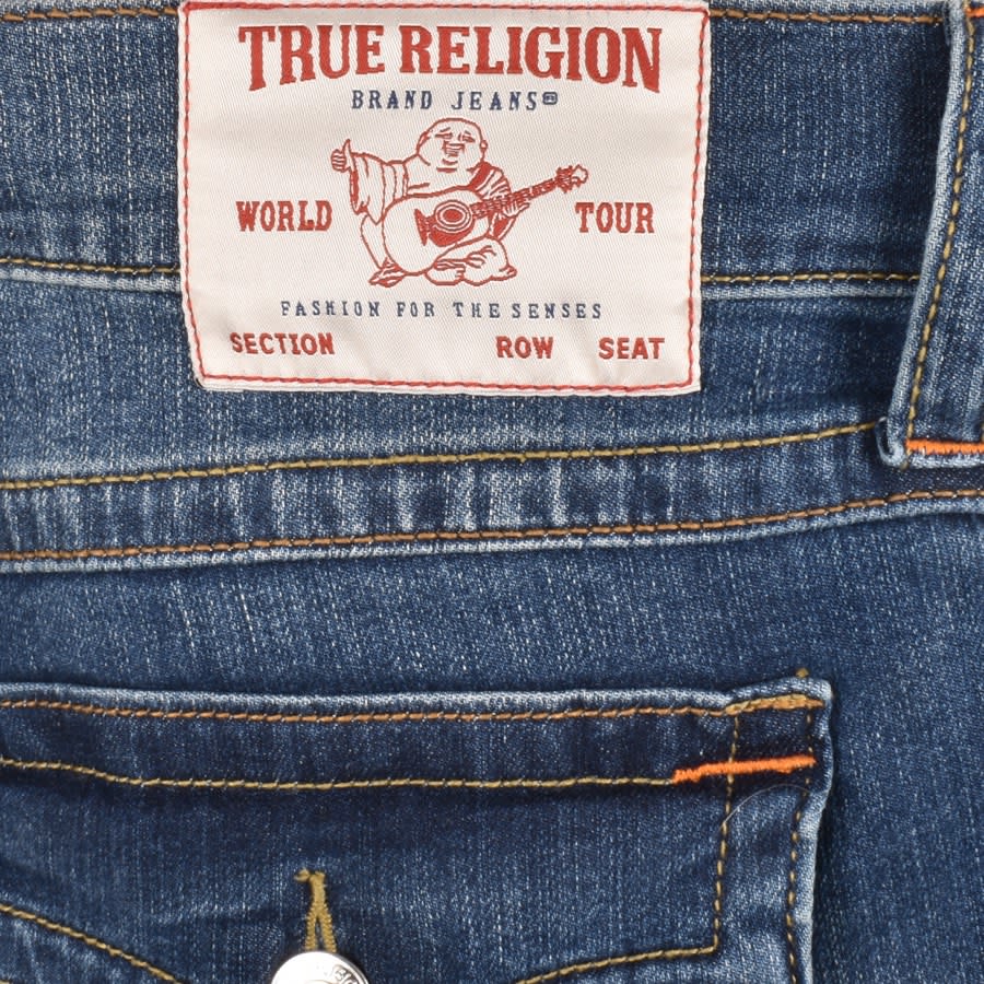 Image number 3 for True Religion Ricky Flap Mid Wash Jeans Blue