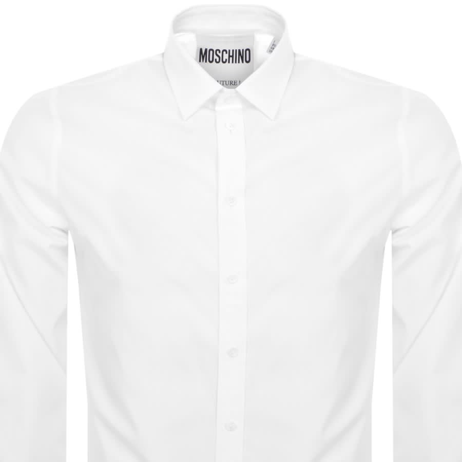 Image number 2 for Moschino Logo Long Sleeve Shirt White