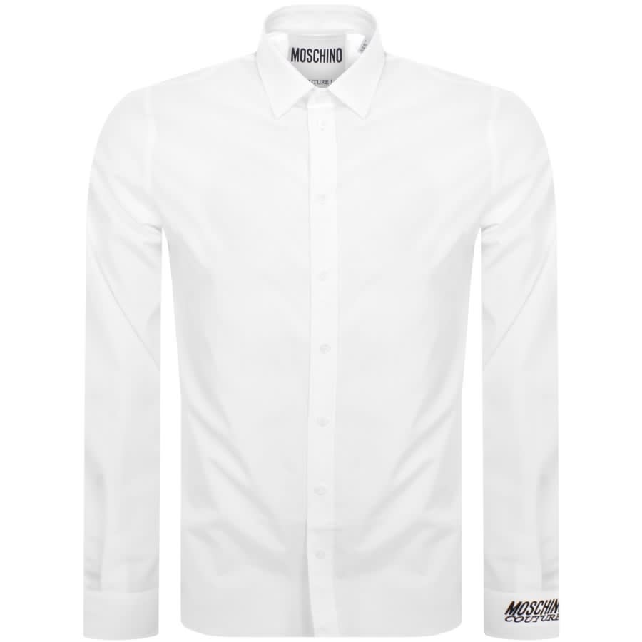 Image number 1 for Moschino Logo Long Sleeve Shirt White