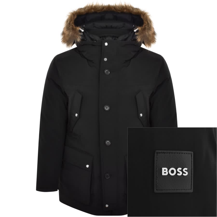 Image number 1 for BOSS Dadico Hooded Down Jacket Black