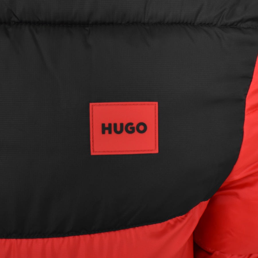 Image number 3 for HUGO Balin Hooded Puffer Jacket Red