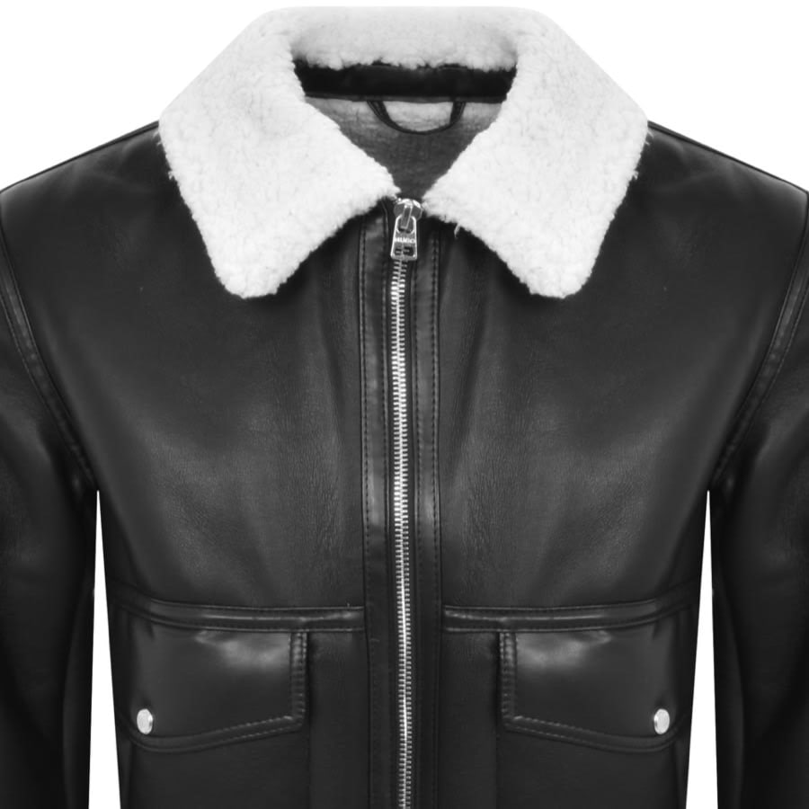 Black faux sherpa coat outlet