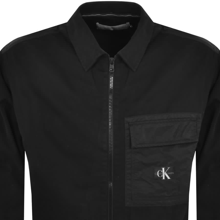 Image number 2 for Calvin Klein Jeans Mix Media Overshirt Black