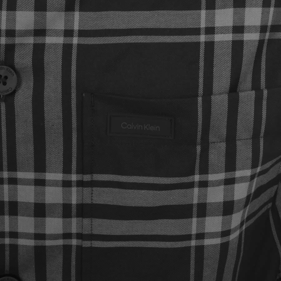 Image number 3 for Calvin Klein Long Sleeve Check Shirt Black