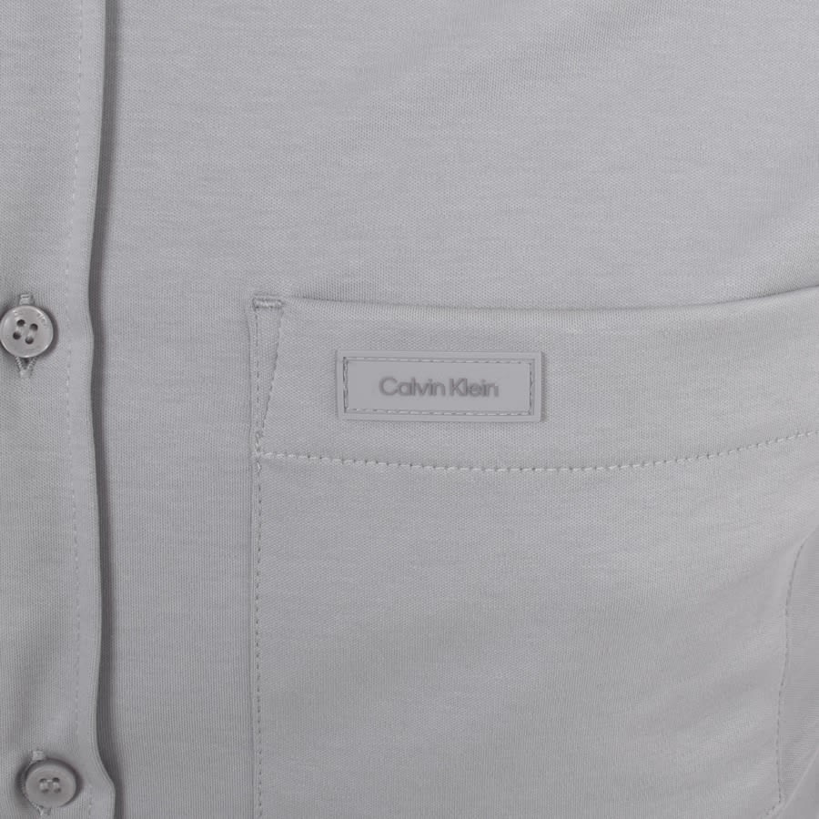 Image number 3 for Calvin Klein Long Sleeve Slim Fit Shirt Grey