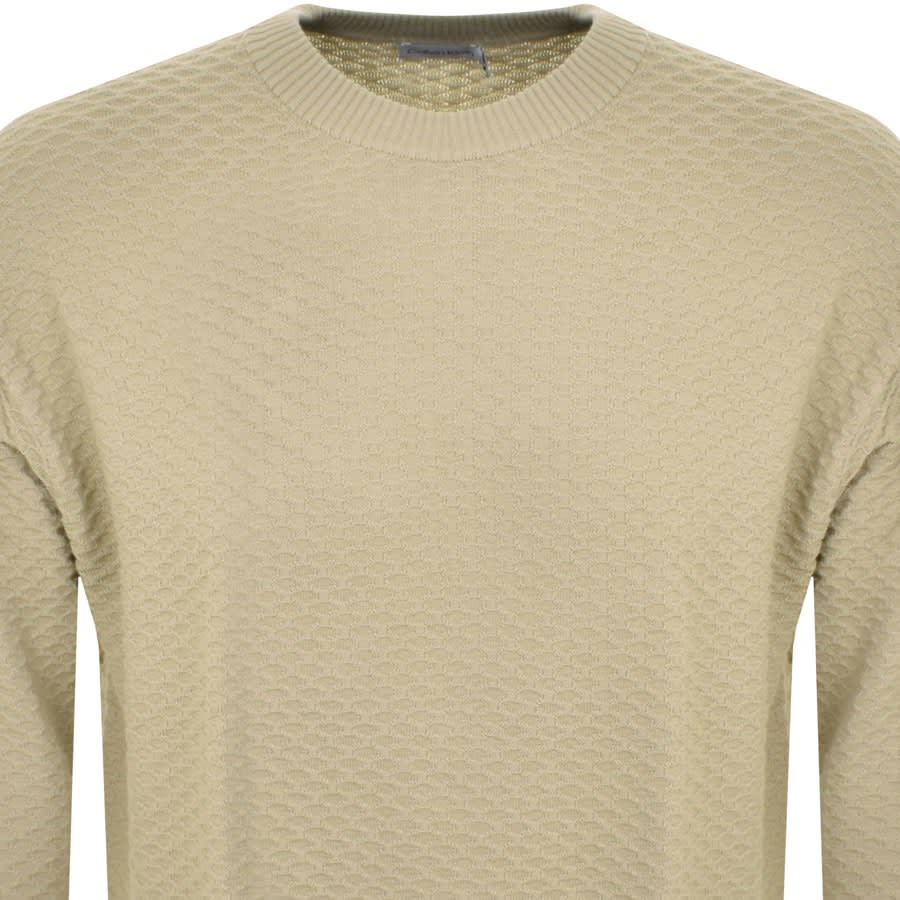 Image number 2 for Calvin Klein Textured Knited Jumper Green