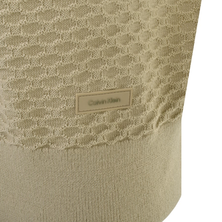 Image number 3 for Calvin Klein Textured Knited Jumper Green