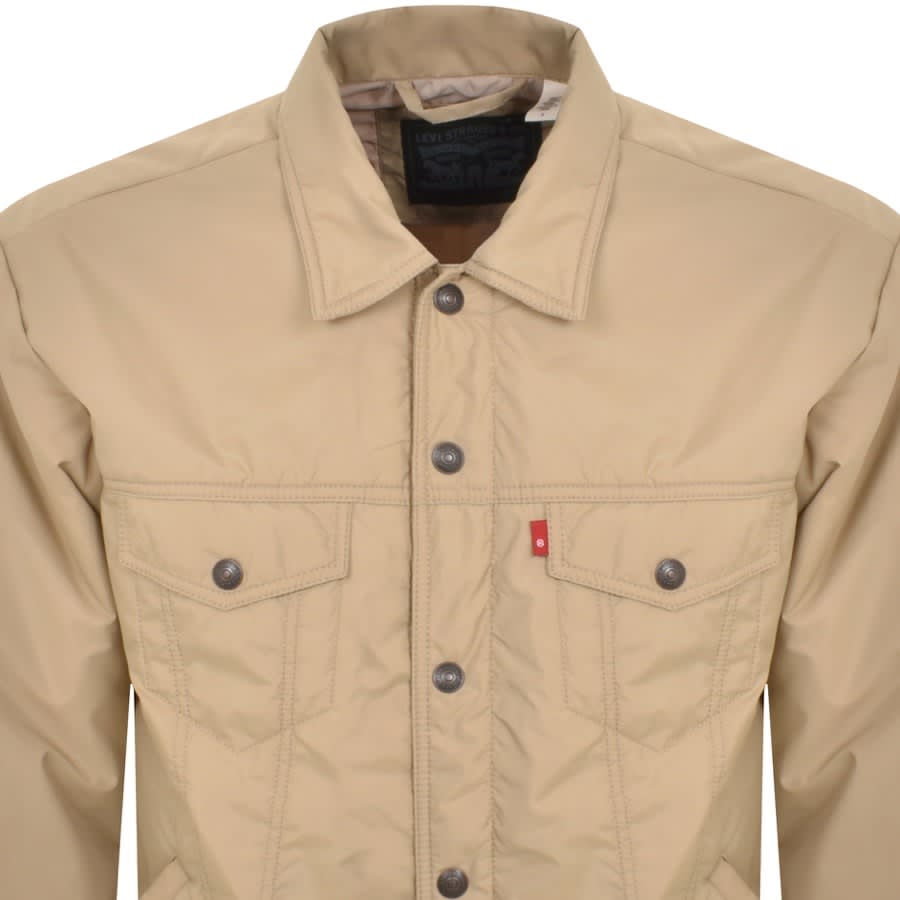 Image number 2 for Levis Padded Trucker Jacket Beige