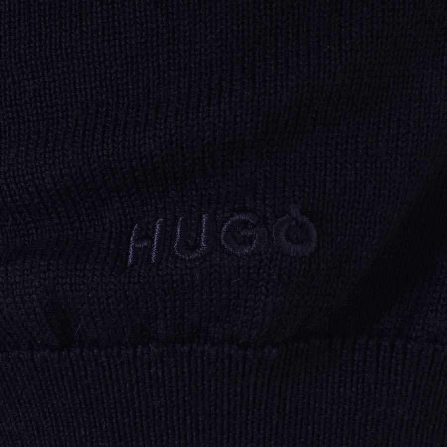 Image number 3 for HUGO San Quirin Knit Jumper Navy