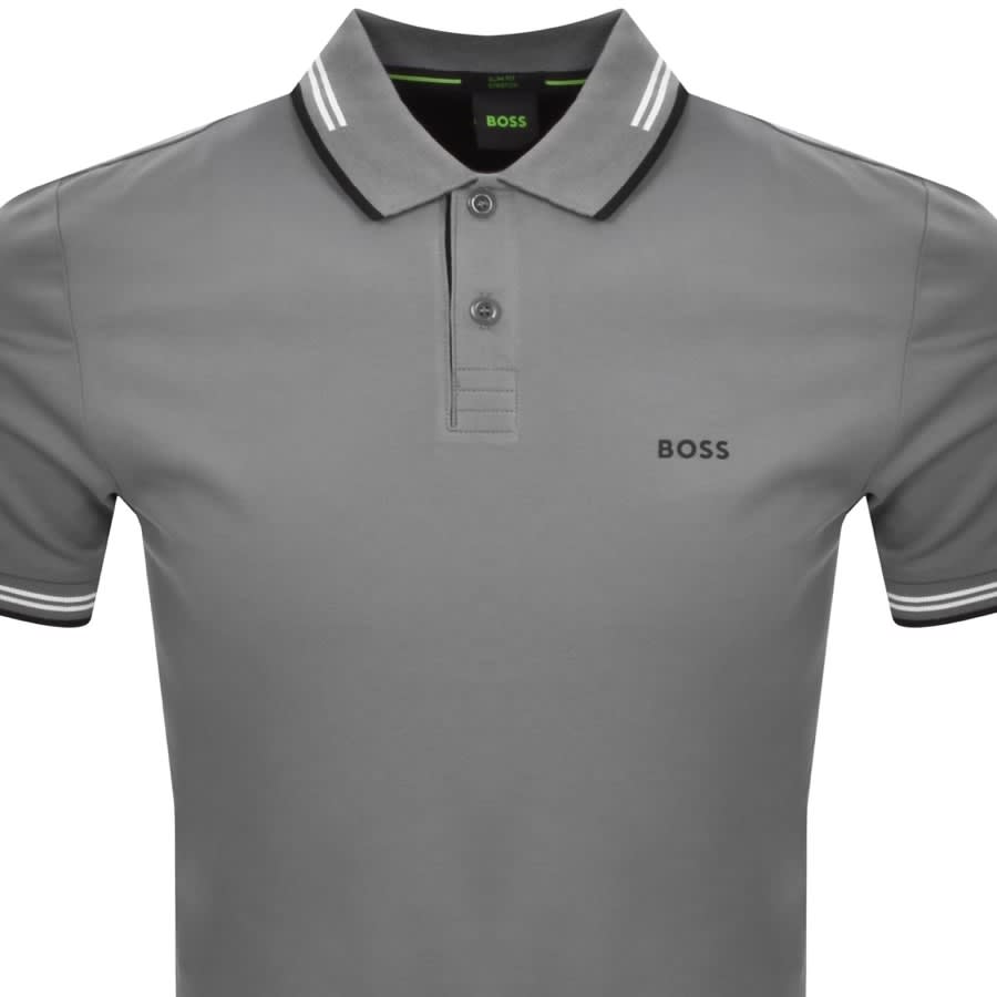Image number 2 for BOSS Paul Polo T Shirt Grey