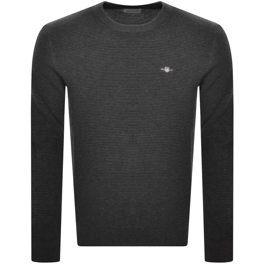 Image number 1 for Gant Textured Sweatshirt Grey