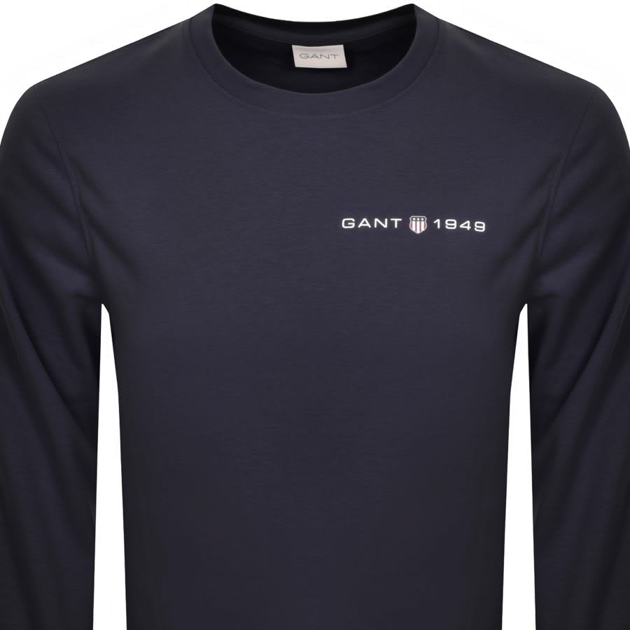 Image number 2 for Gant Regular Shield Crew Neck Sweatshirt Navy
