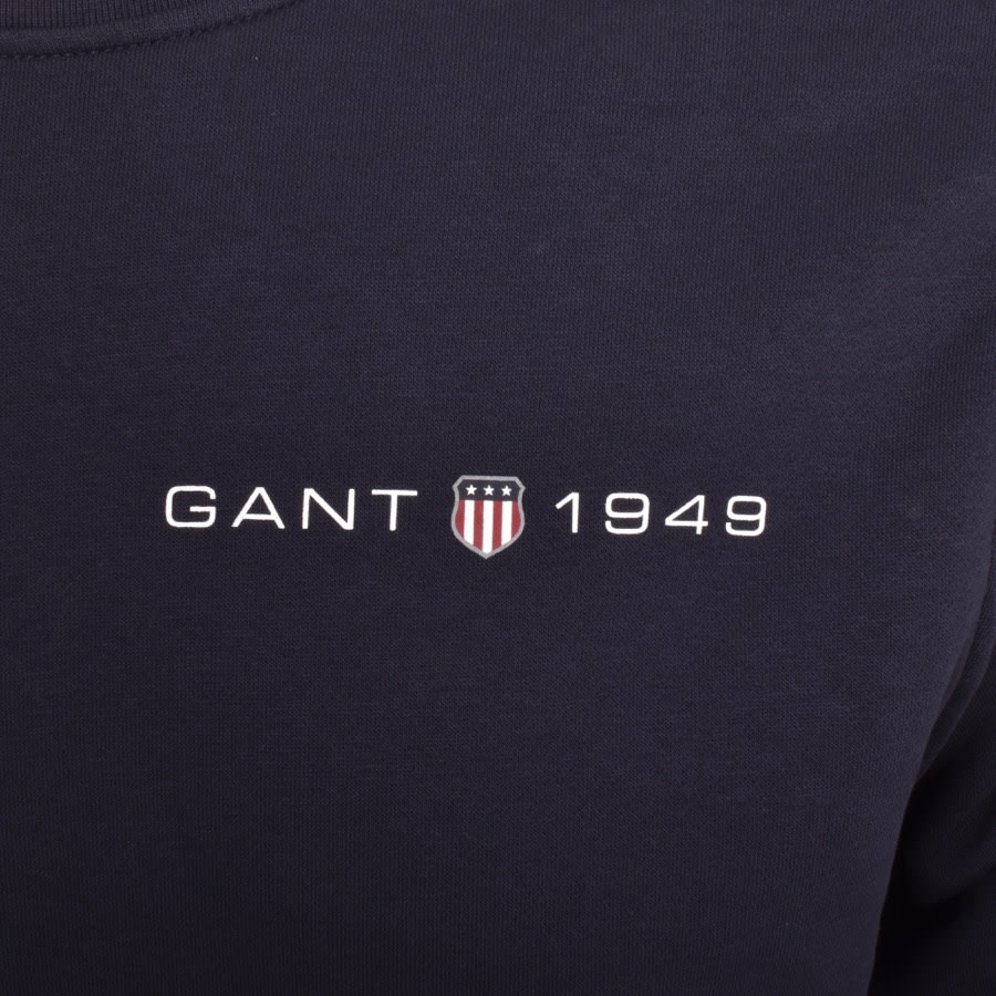 Image number 3 for Gant Regular Shield Crew Neck Sweatshirt Navy