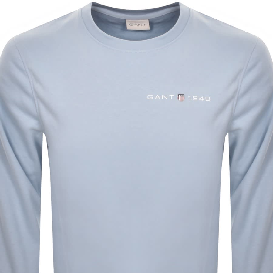 Image number 2 for Gant Regular Shield Crew Neck Sweatshirt Blue