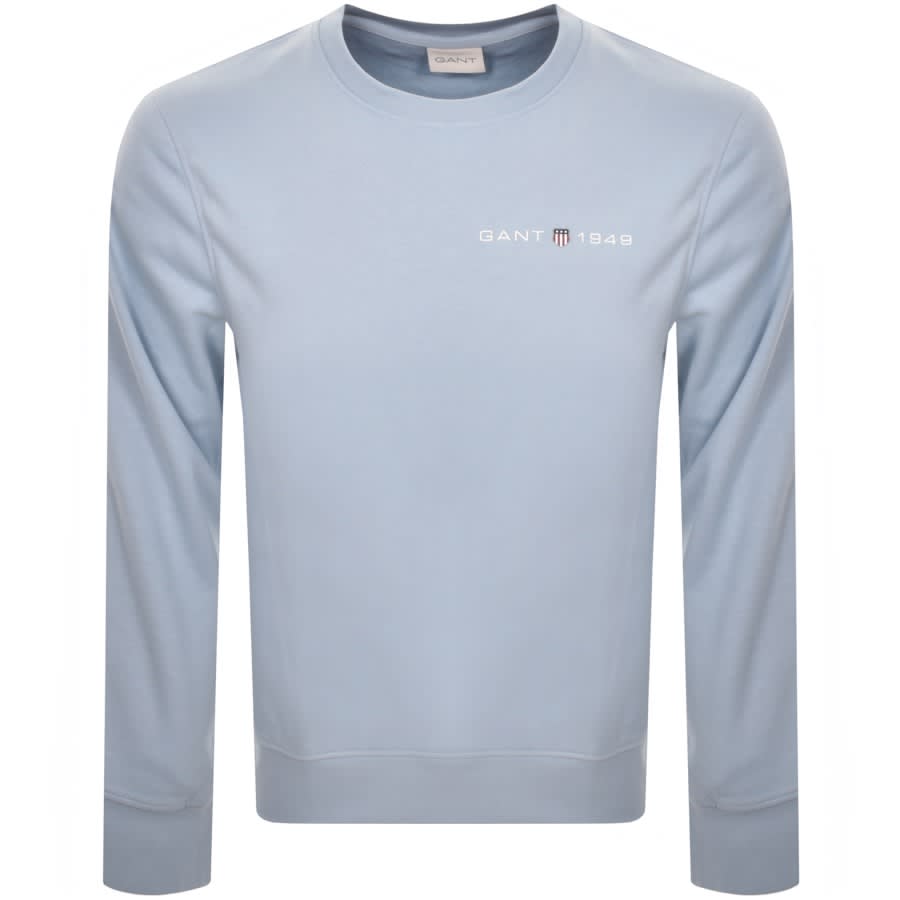 Image number 1 for Gant Regular Shield Crew Neck Sweatshirt Blue