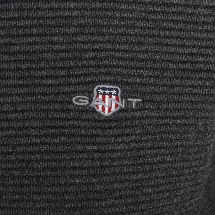 Image number 3 for Gant Textured Half Zip Sweatshirt In Grey