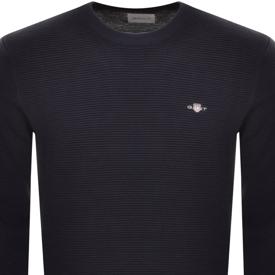 Image number 2 for Gant Textured Sweatshirt Navy