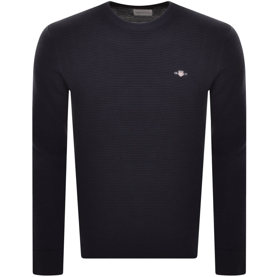 Image number 1 for Gant Textured Sweatshirt Navy