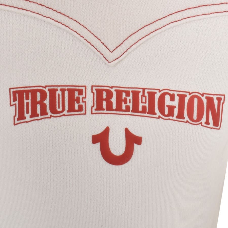 Image number 4 for True Religion X Playboy Full Zip Hoodie Cream