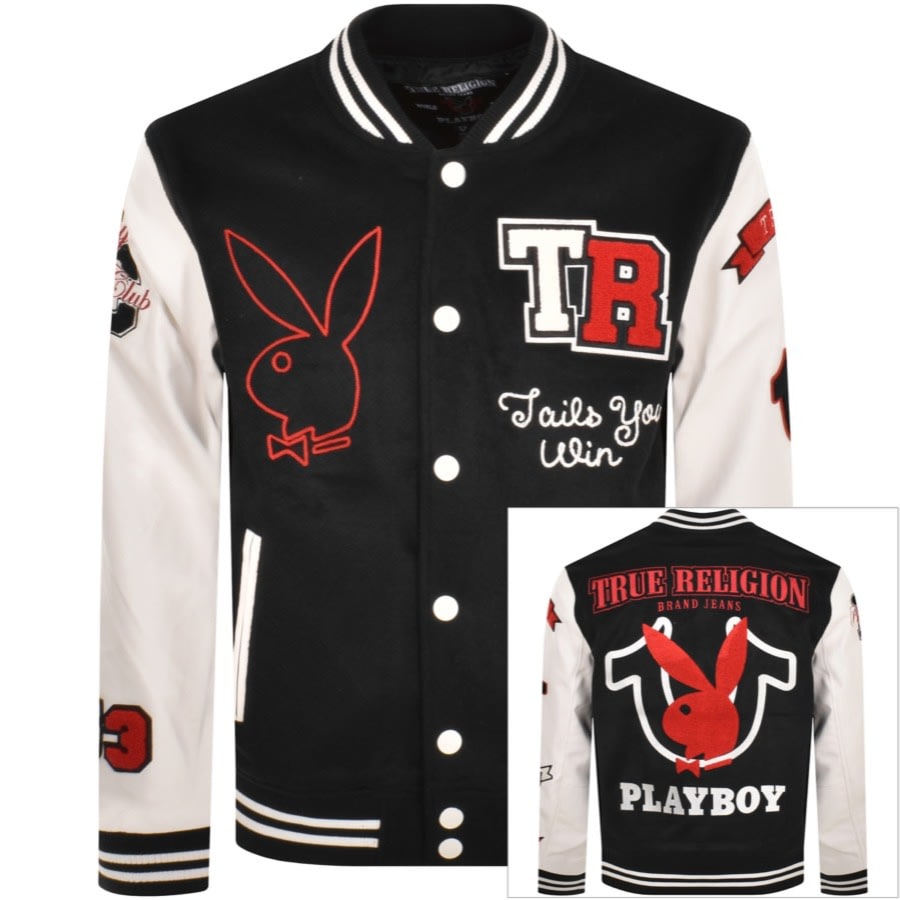 Image number 1 for True Religion X Playboy Varsity Jacket Black
