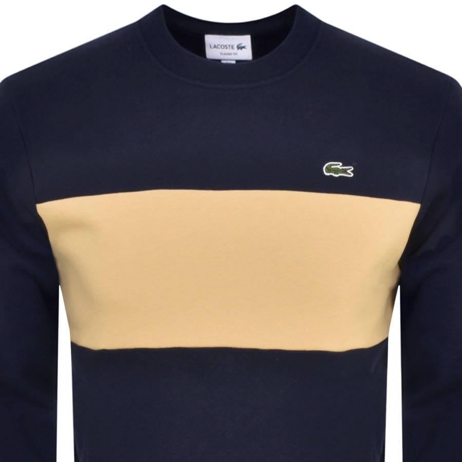 Image number 2 for Lacoste Colour Block Sweatshirt Navy