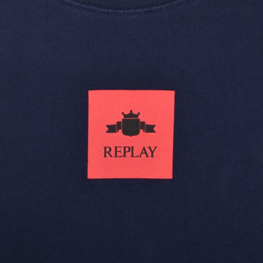 Image number 3 for Replay Crew Neck Sweatshirt Navy