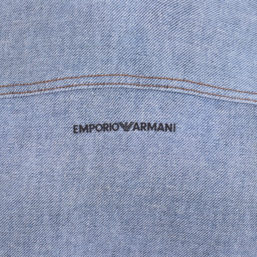 Image number 3 for Emporio Armani Eagle Logo Hoodie Blue