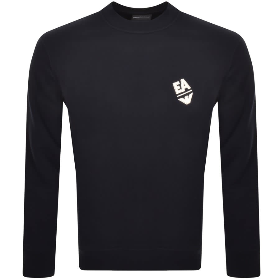 Image number 1 for Emporio Armani Crew Neck Logo Sweatshirt Navy