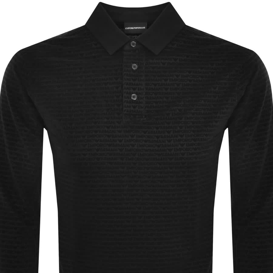 Image number 2 for Emporio Armani Long Sleeved Polo T Shirt Black