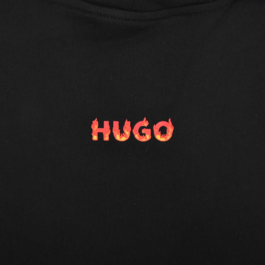 Image number 3 for HUGO Droma Logo Hoodie Black