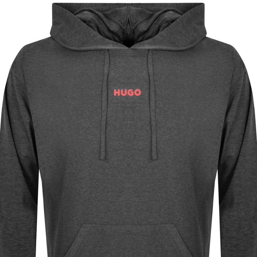 Image number 2 for HUGO Lounge Linked Hoodie Grey