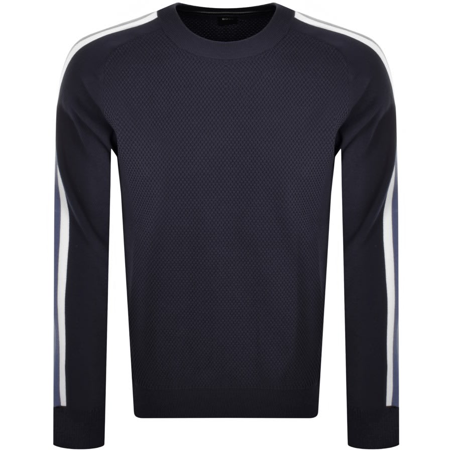 Image number 2 for BOSS Pontevico Knit Jumper Navy