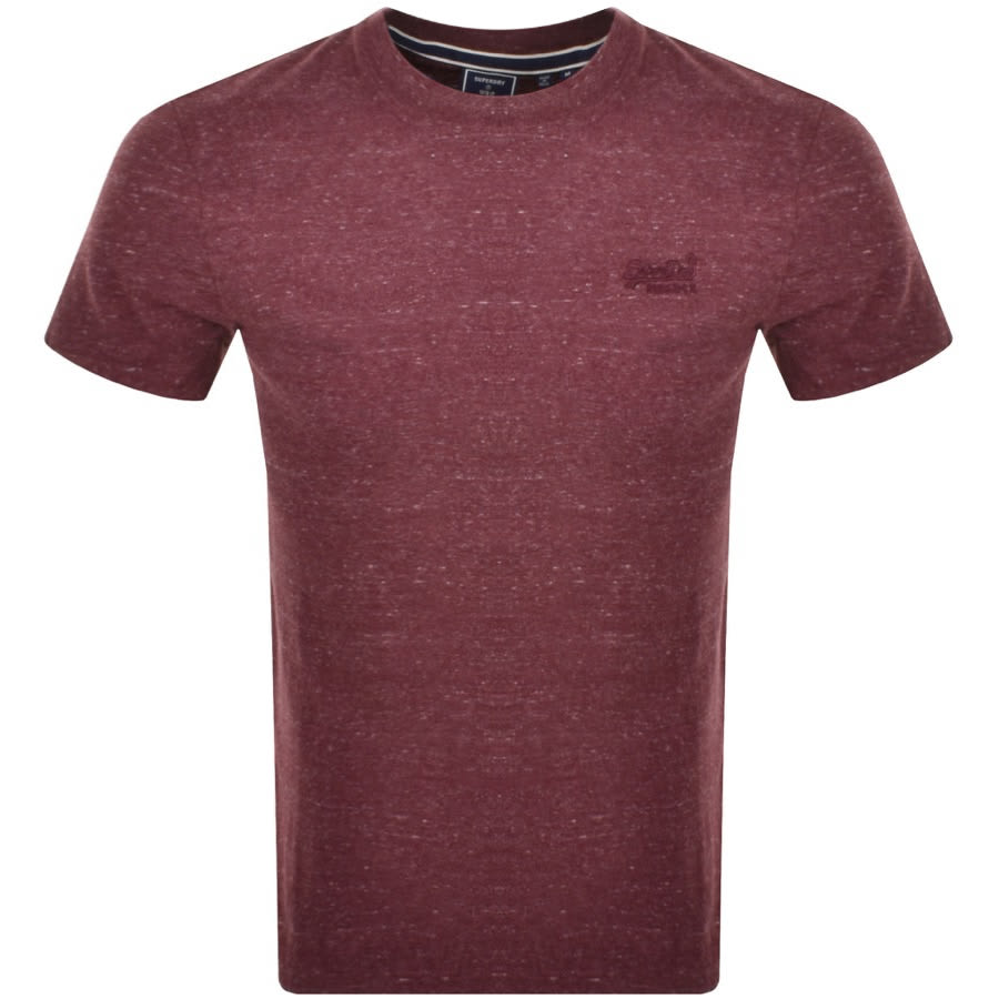 Image number 1 for Superdry Short Sleeved T Shirt Burgundy