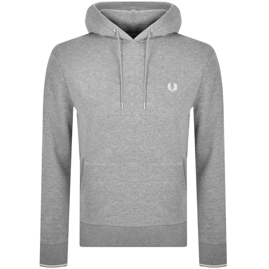 Image number 2 for Fred Perry Tipped Hooded Tracksuit Grey