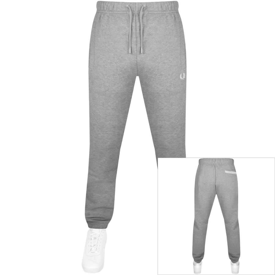 Image number 3 for Fred Perry Tipped Hooded Tracksuit Grey