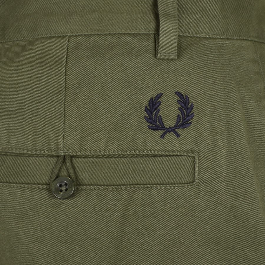 Image number 3 for Fred Perry Straight Leg Twill Trousers Green