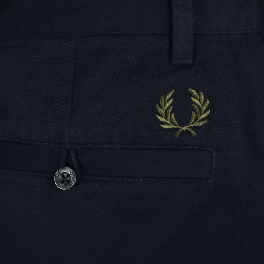Image number 3 for Fred Perry Straight Leg Twill Trousers Navy