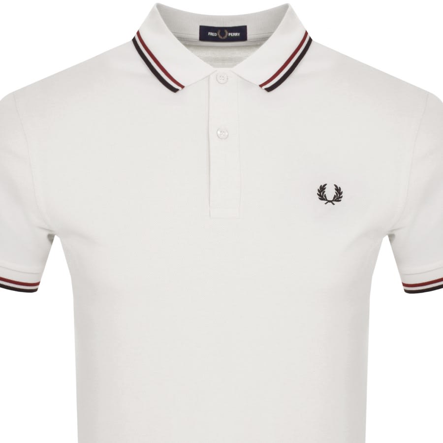 Image number 2 for Fred Perry Twin Tipped Polo T Shirt White