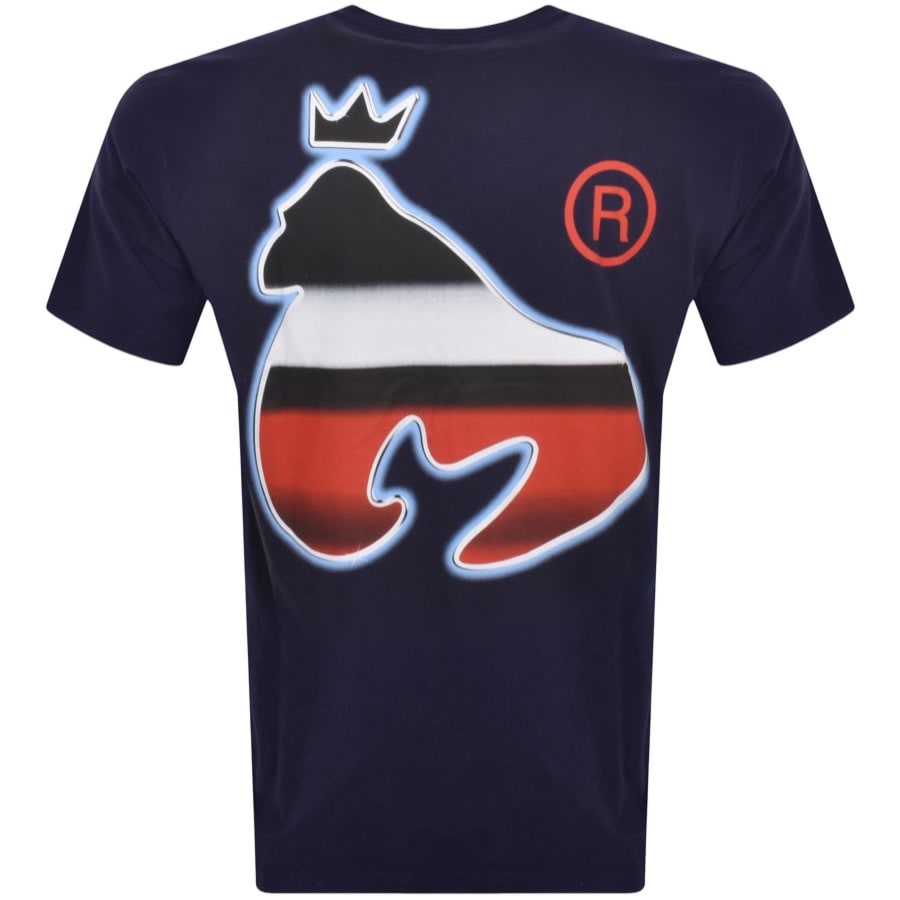 Image number 3 for Money Chrome Logo T Shirt Navy