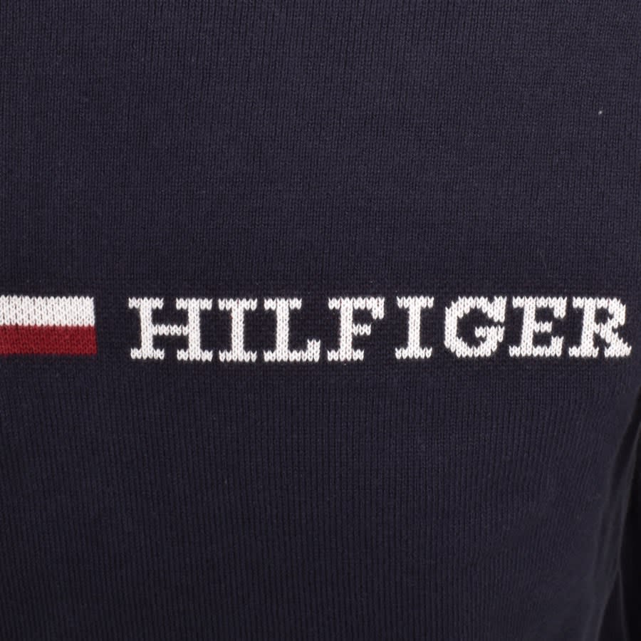 Image number 3 for Tommy Hilfiger Half Zip Sweatshirt Navy