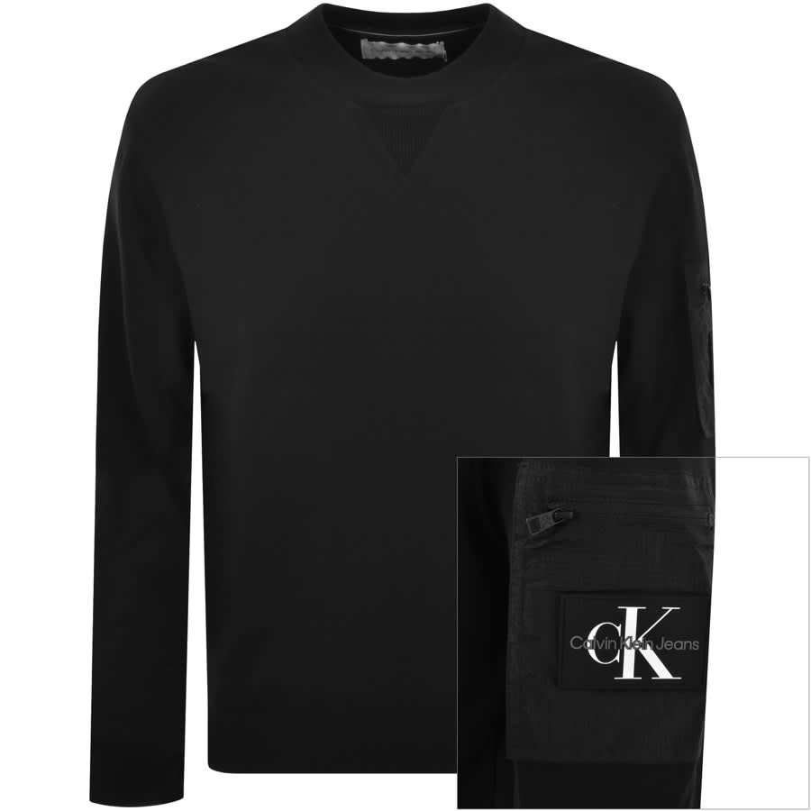 Image number 1 for Calvin Klein Jeans Contrast Panel Sweatshirt Black