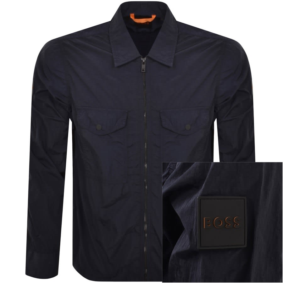 Image number 1 for BOSS Lovel Full Zip Overshirt Navy