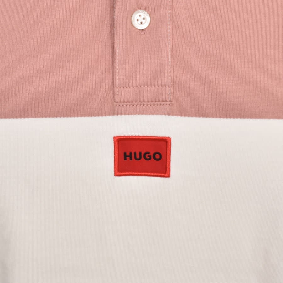 Image number 3 for HUGO Diragbi Long Sleeved Polo T Shirt Pink