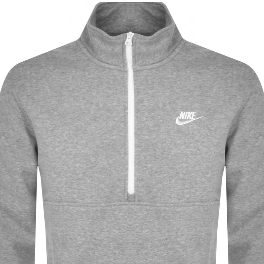 Image number 2 for Nike Half Zip Club Sweatshirt Grey