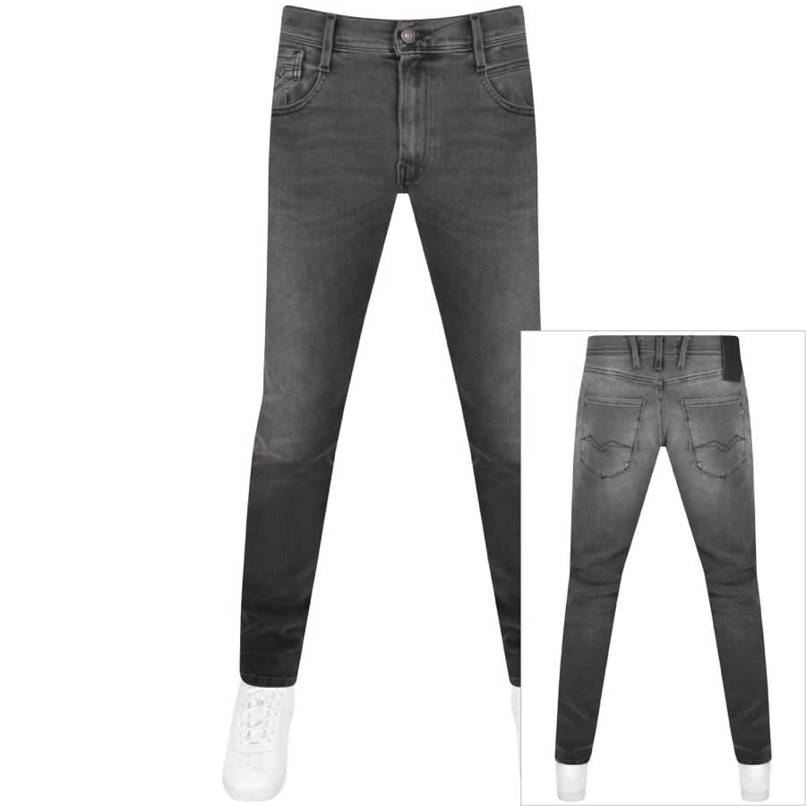 Image number 1 for Replay Anbass Slim Fit Jeans Grey