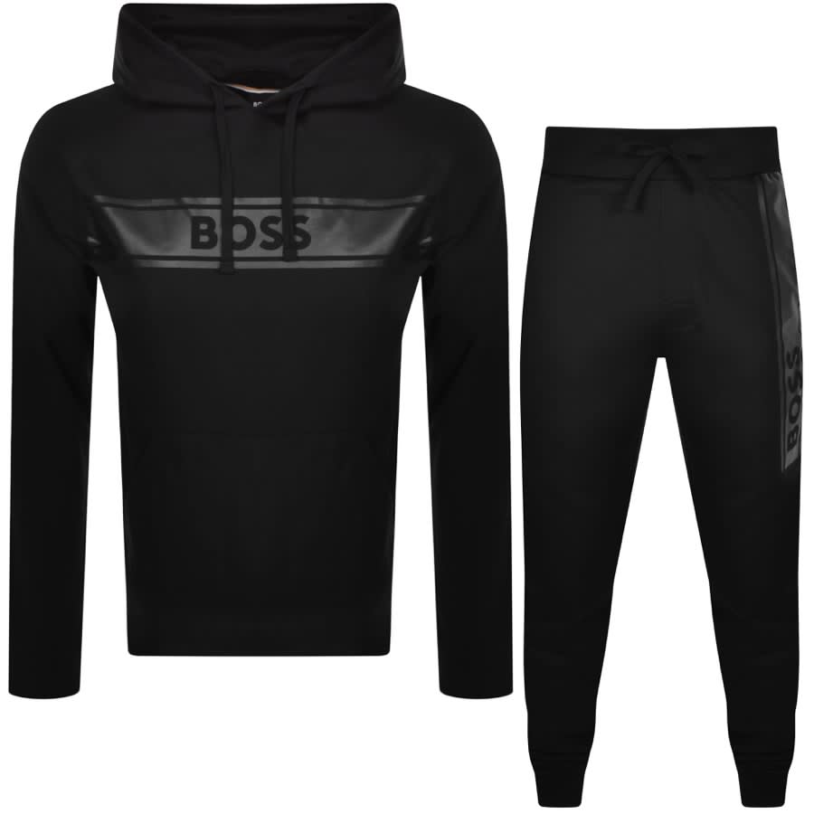 Image number 1 for BOSS Lounge Authentic Hooded Tracksuit Black