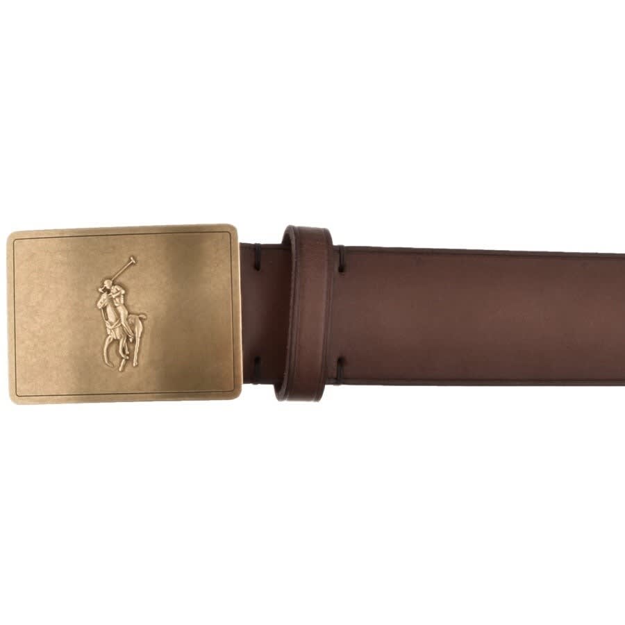Ralph Lauren Plaque Casual Belt Brown Mainline Menswear