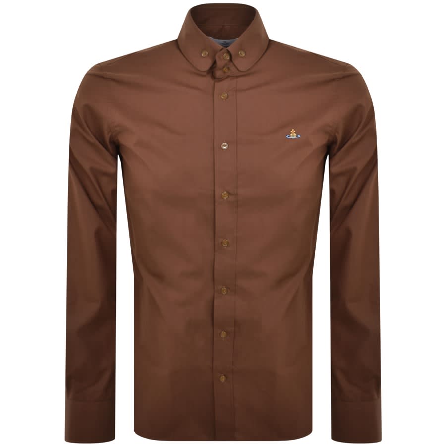 Image number 1 for Vivienne Westwood Slim Long Sleeved Shirt Brown