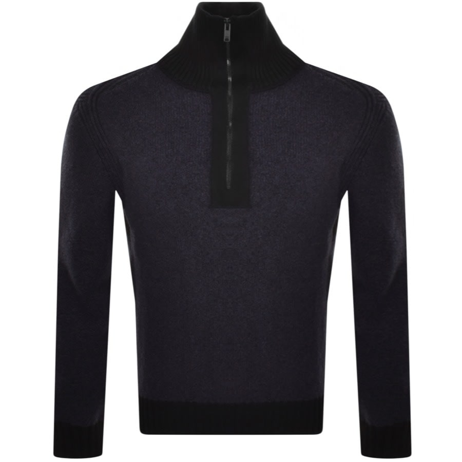 Image number 2 for BOSS Atility Half Zip Jumper Navy